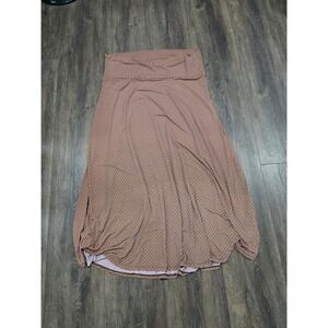 LuLaRoe Maxi Skirt 3XL Womens Orange Yellow Black Geometric Honeycomb Dot Print